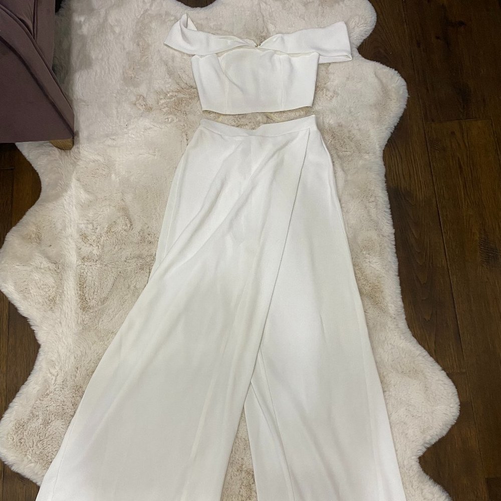 pant-skirt white set